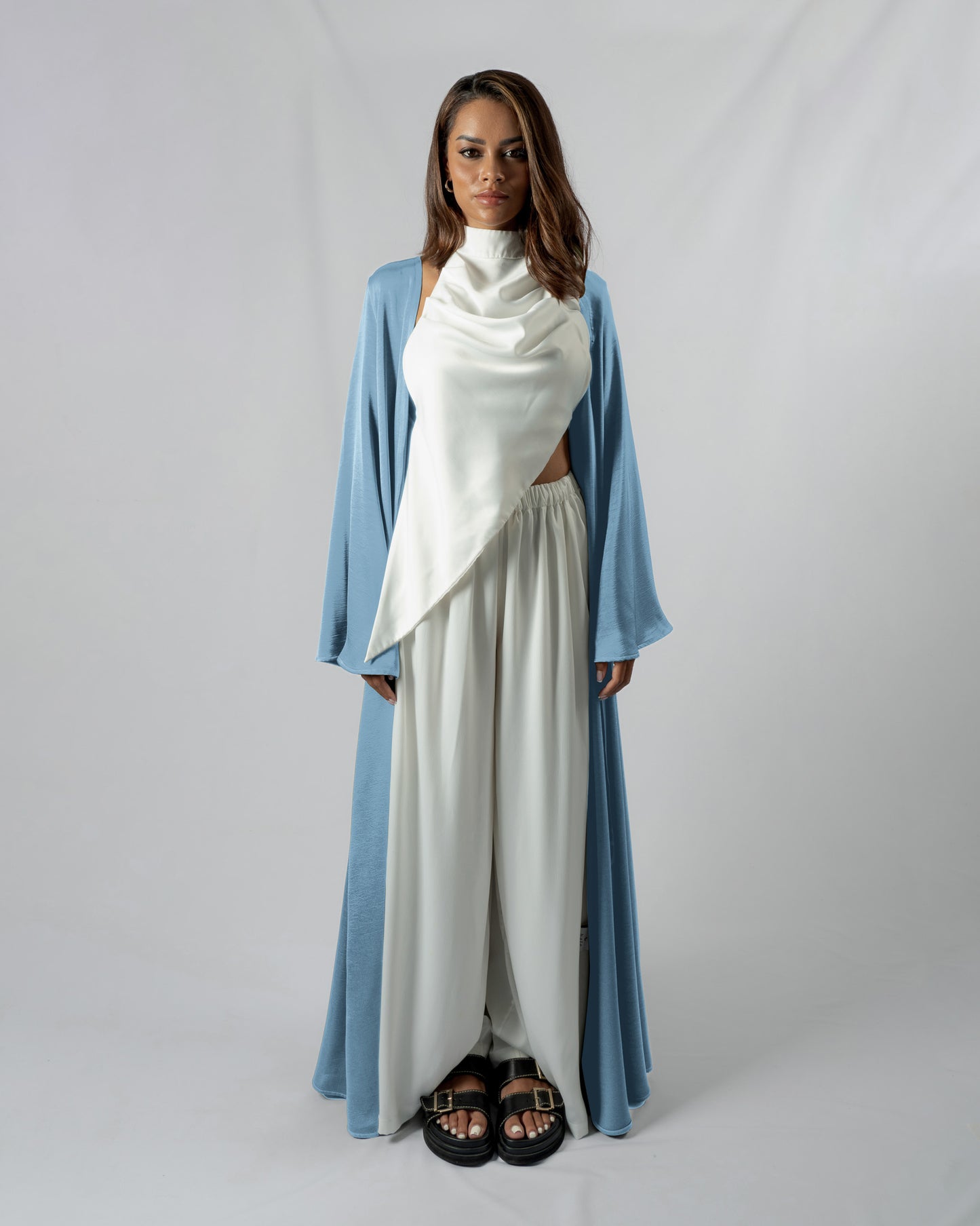 Backless Cowl Abaya - Blue