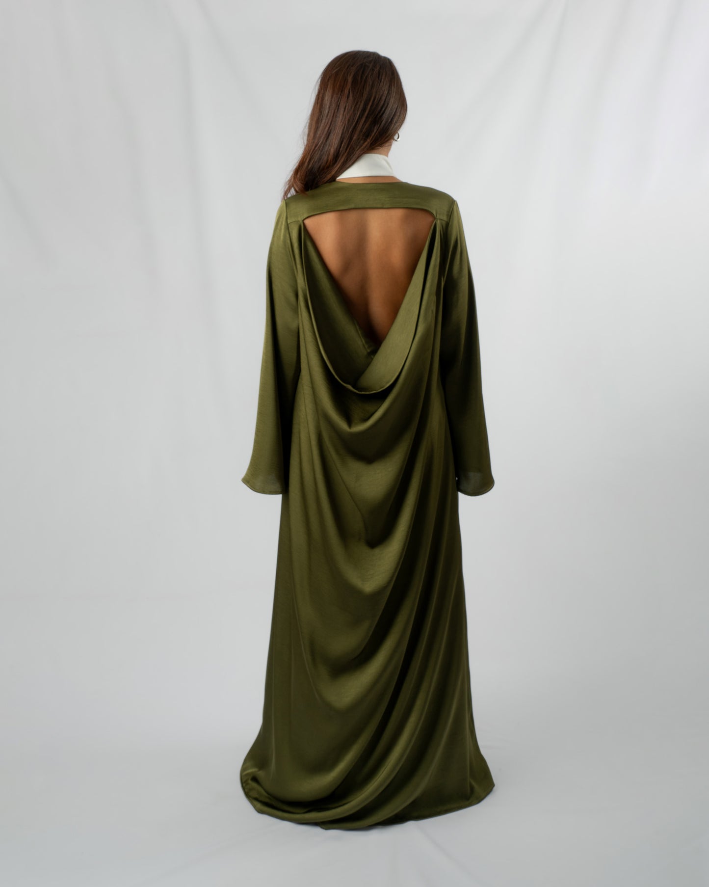 Backless Cowl Abaya - Green