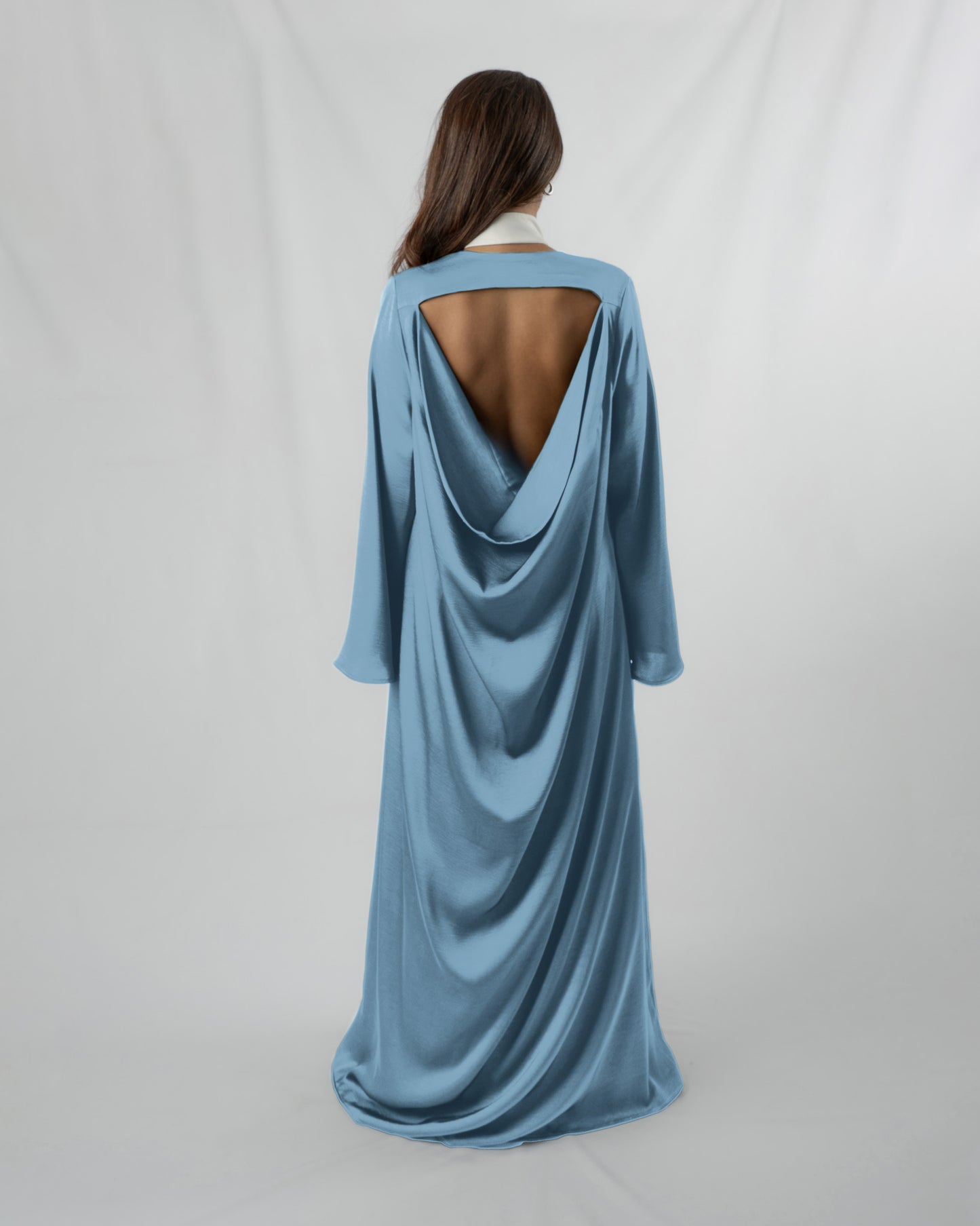 Backless Cowl Abaya - Blue