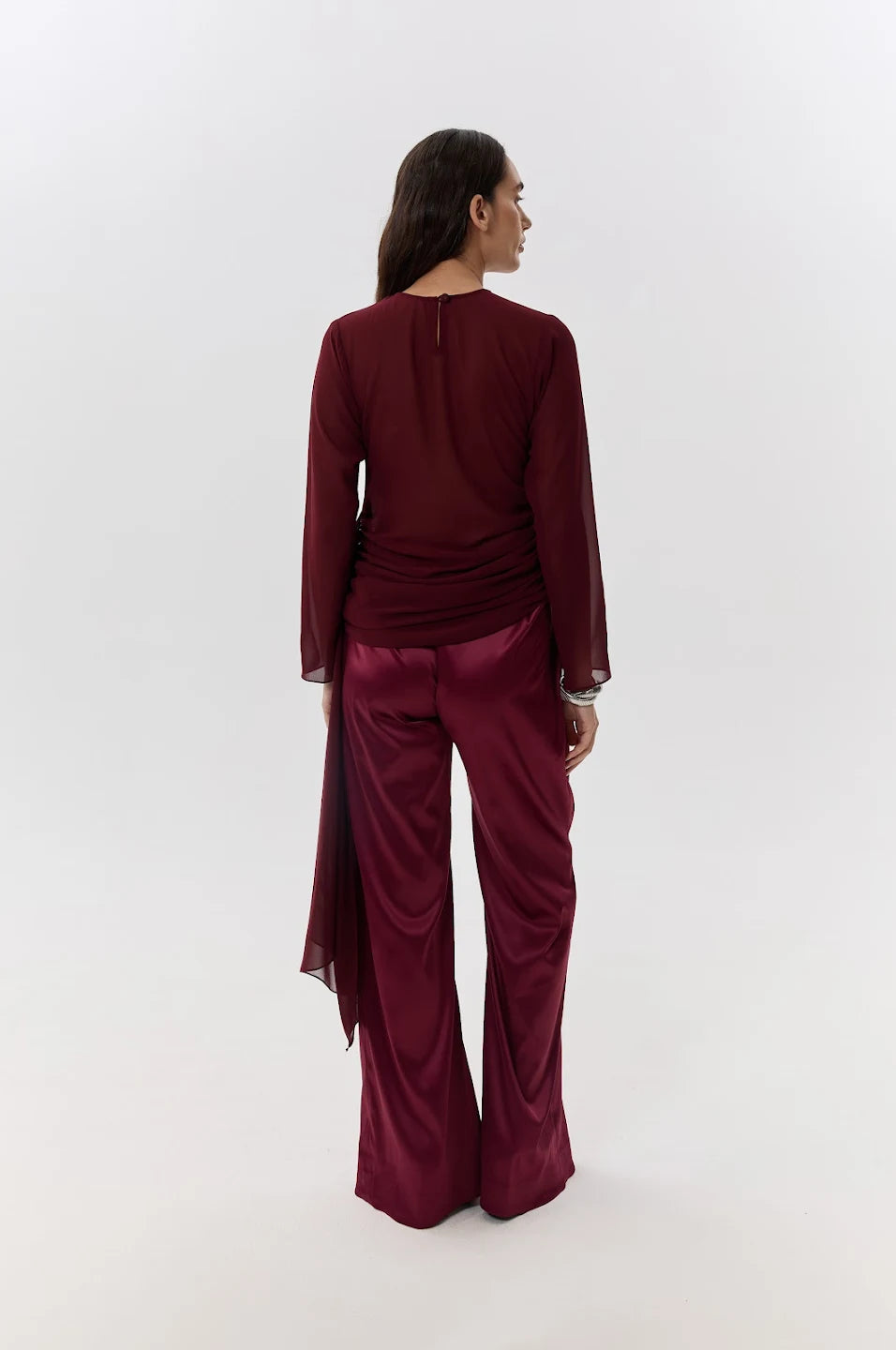 Pleated Satin Pants