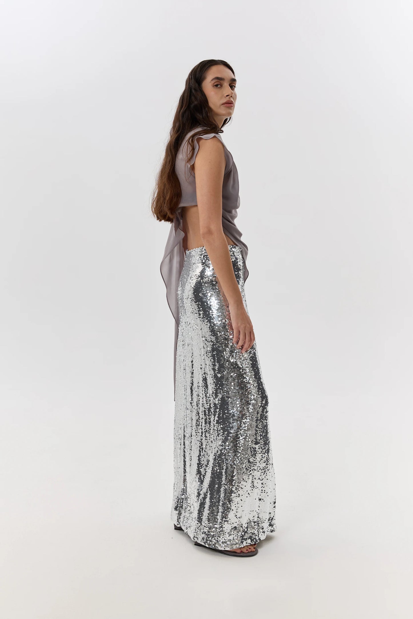 Backless Silk Halter Top