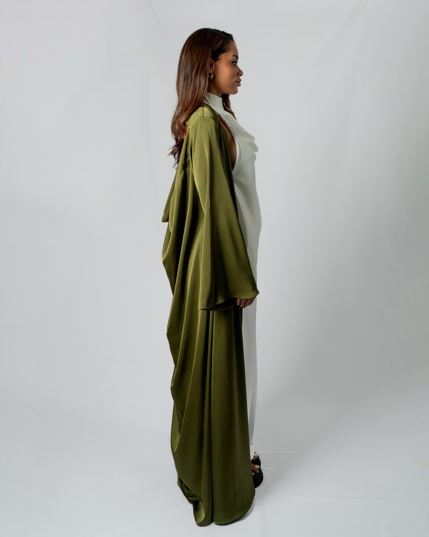 Backless Cowl Abaya - Green