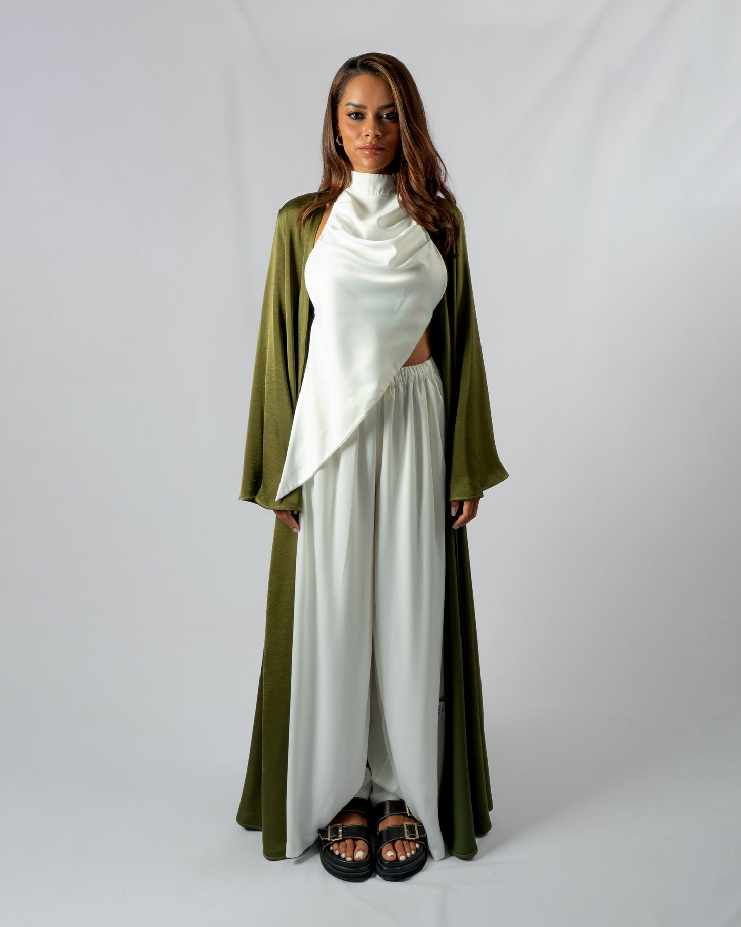 Backless Cowl Abaya - Green